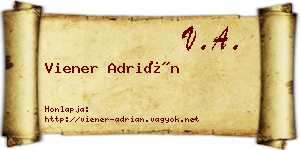Viener Adrián névjegykártya